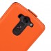 LG G3 mini - Genuine Leather Up Down Flip Protective Phone Cover Case - Orange